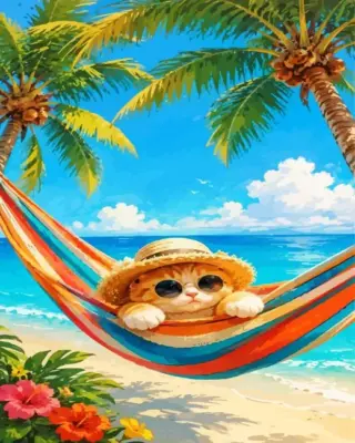 Vacation Cat Paint By Numbers 
